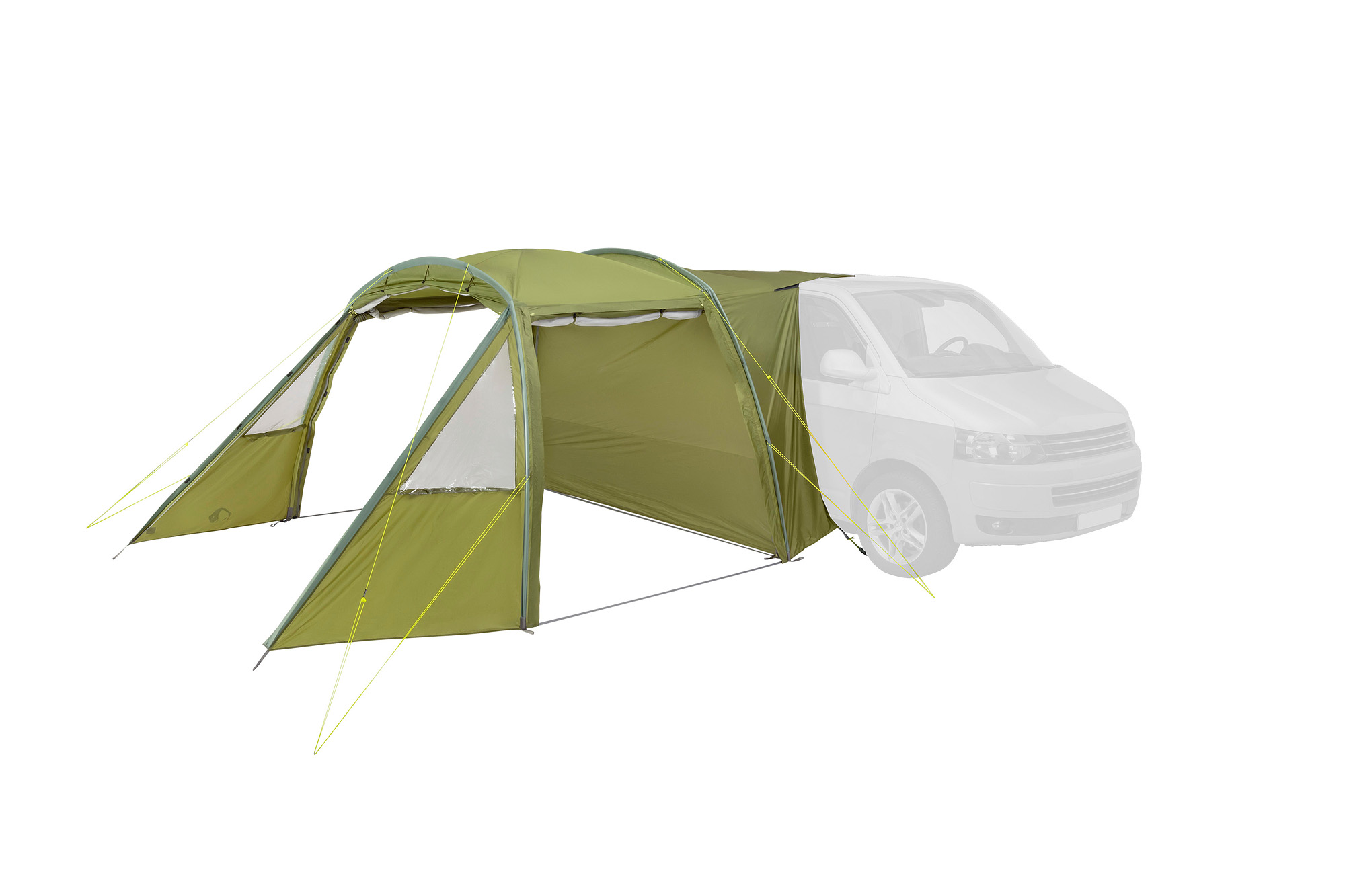 Zelt, Auto, Campen, Im Freien, Zelt in den Bergen, Tatonka Van Camp light olive grün Zelt- & Tarpzubehör - Ansicht frontal-hinten