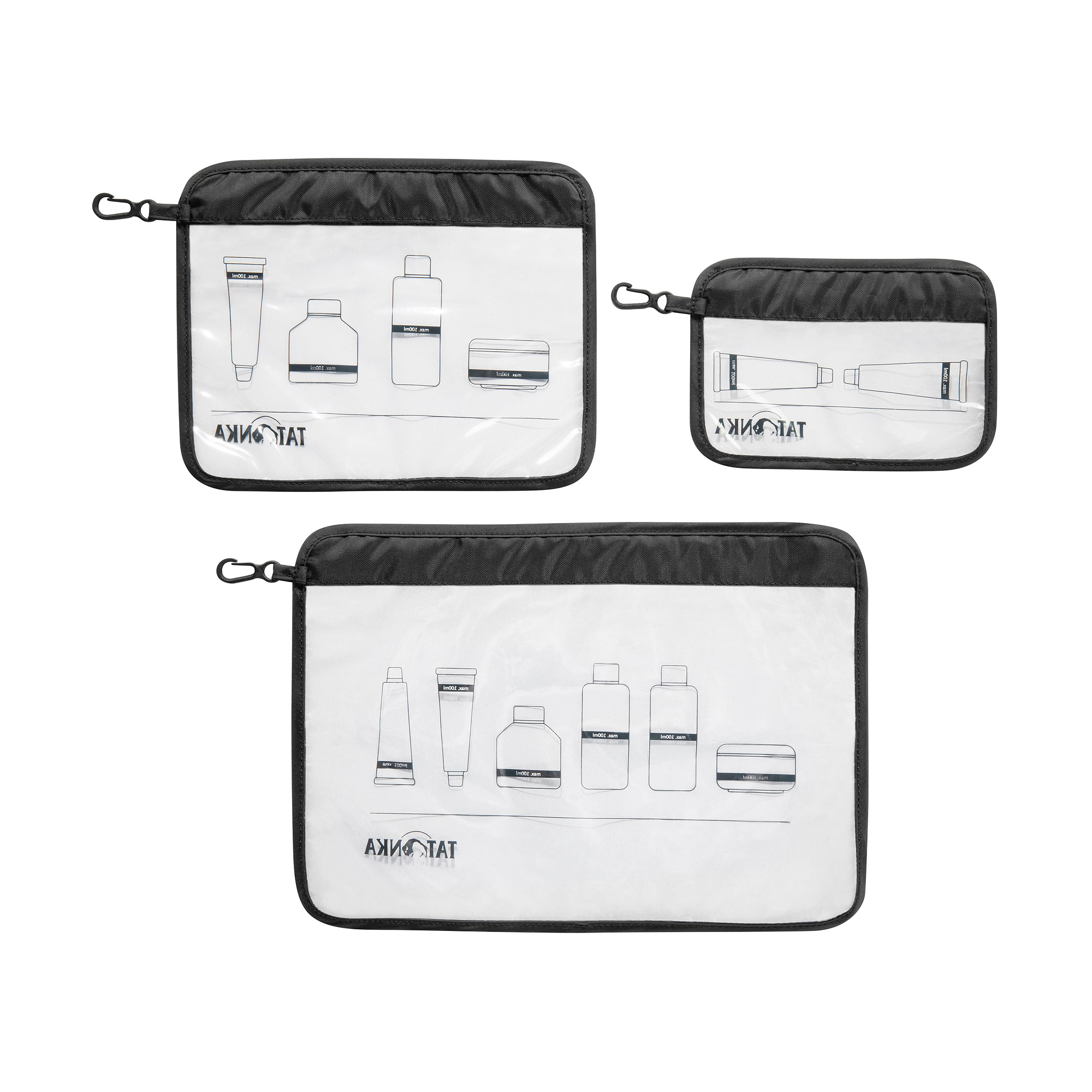 Zubehor, Tatonka Zip Flight Bag Set black schwarz Kulturbeutel - Ansicht seitlich-hinten