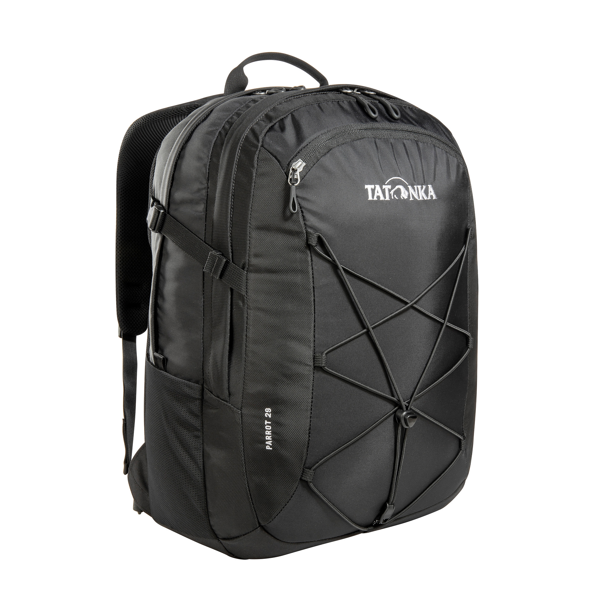 Tasche, Rucksack, Tatonka Parrot 29 black schwarz Tagesrucksäcke - Ansicht seitlich-vorne