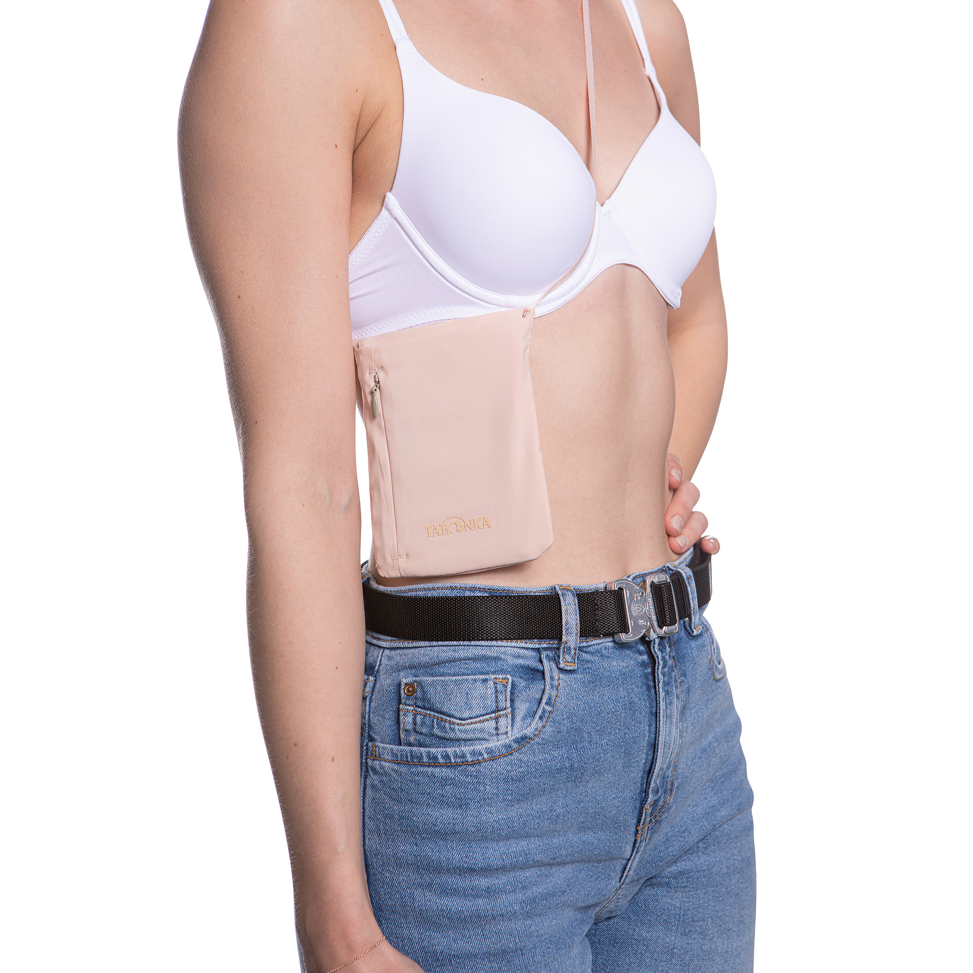 BH, Kleidung, Dessous, Unterwäsche, Jeanshose, Tatonka Soft Passport Pouch nude rot Brustbeutel - Detailansicht