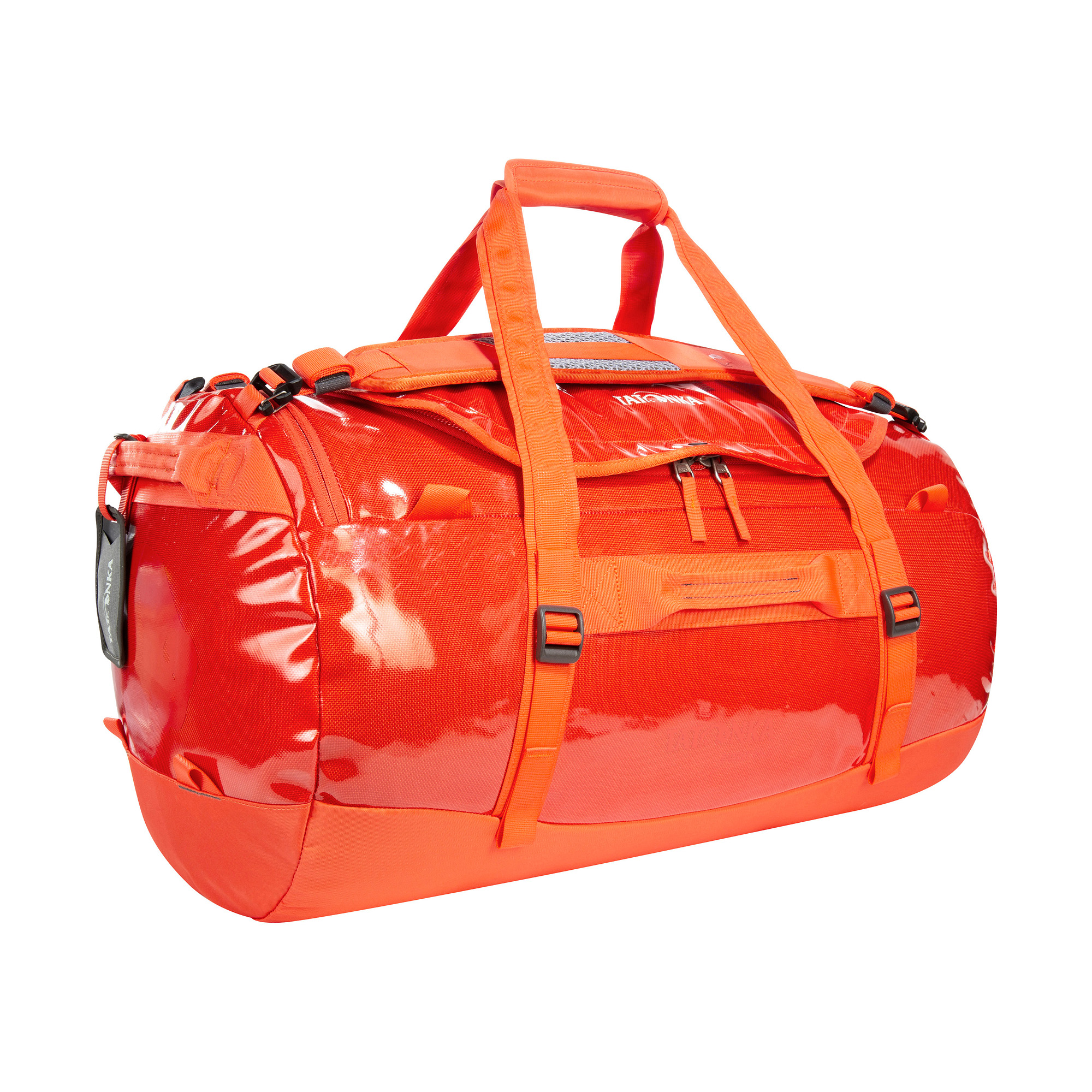 Zubehor, Tasche, Handtasche, Gepäck, Tatonka Barrel 65 red orange rot Reisetaschen - Ansicht seitlich-vorne