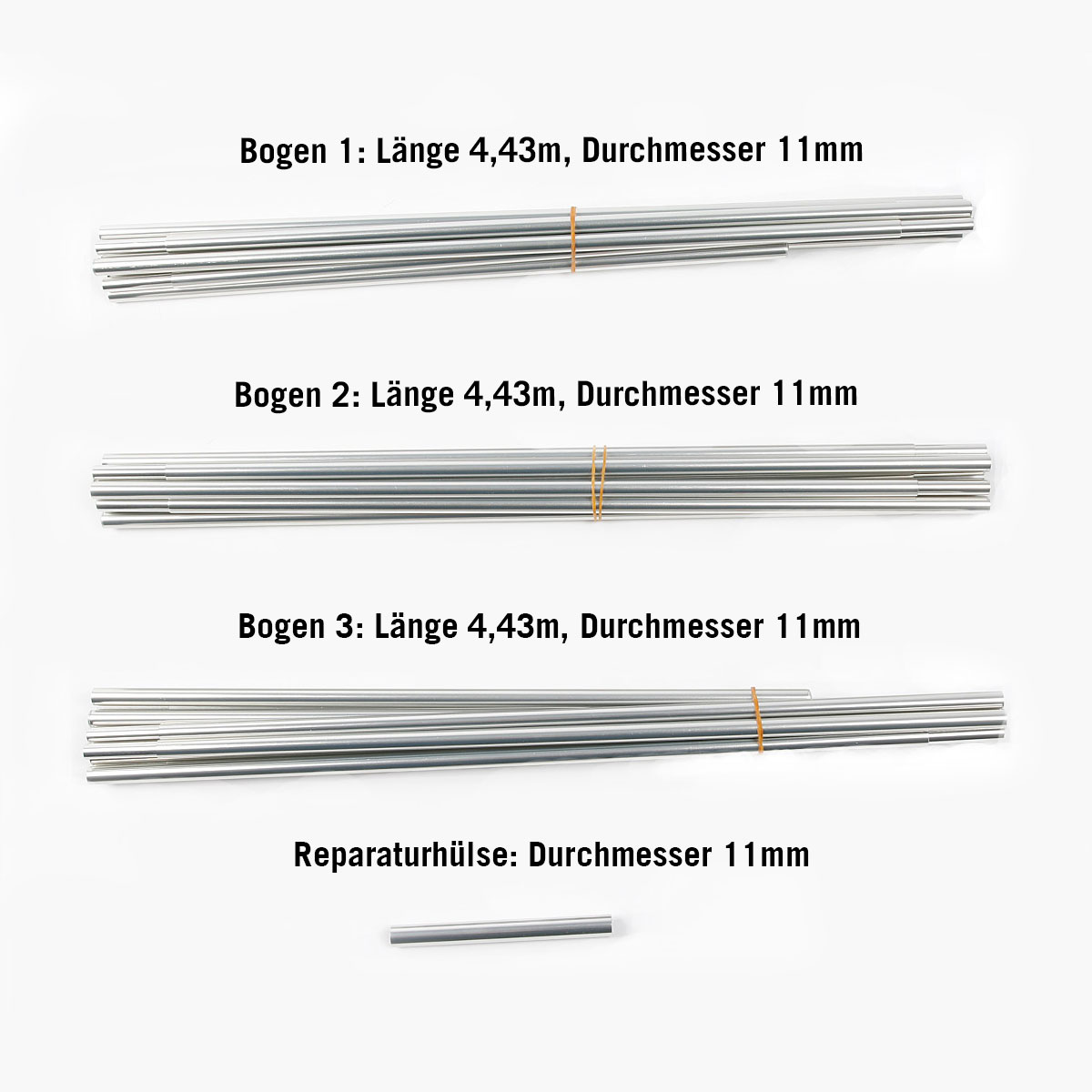 Tatonka Alaska 3 DLX Gestängeset Zeltersatzteile - Ansicht seitlich-vorne