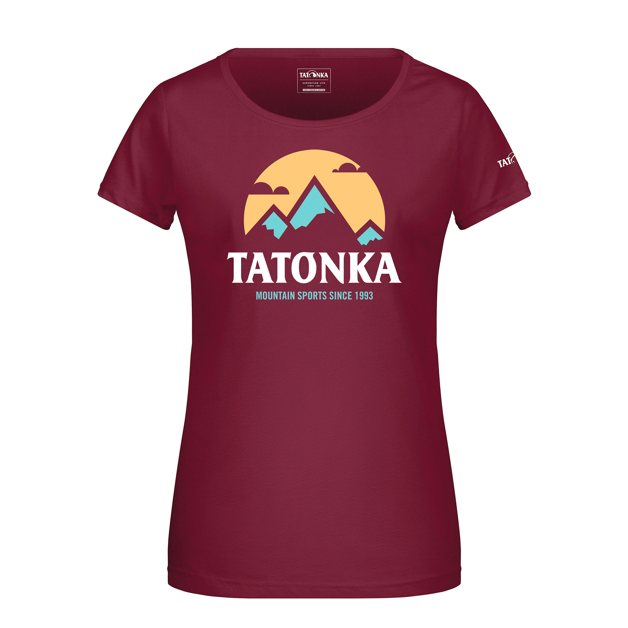 Bekleidung, T-shirt, Hemd, Kastanienbraun, Tatonka Mountain T-Shirt Women wine rot T-Shirts - Ansicht seitlich-vorne