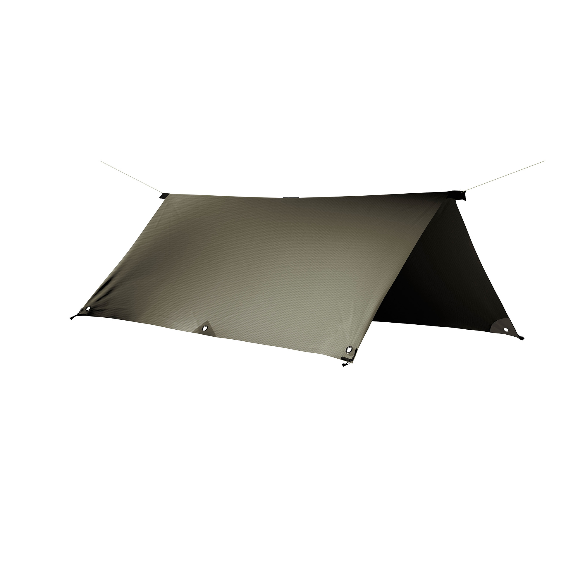 Zelt, Freizeitaktivitäten, Zelt in den Bergen, Natur, Draußen, Tatonka Tarp 2 TC sand beige braun Tarps - Ansicht seitlich-vorne