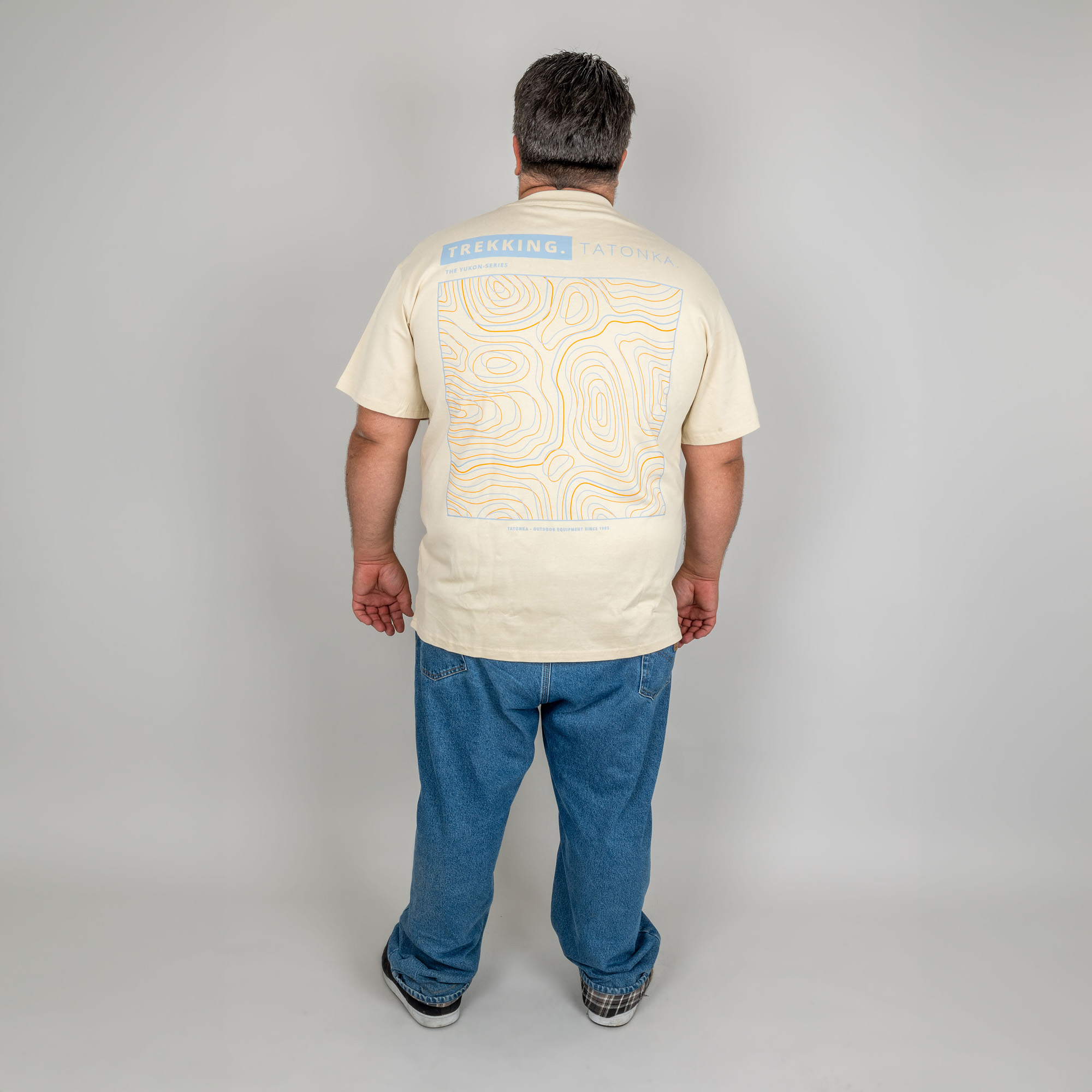 T-shirt, Hosen, Erwachsener, Mann, Person, Tatonka Tatonka Contour Oversize Shirt M's sand grau T-Shirts - Ansicht frontal-hinten