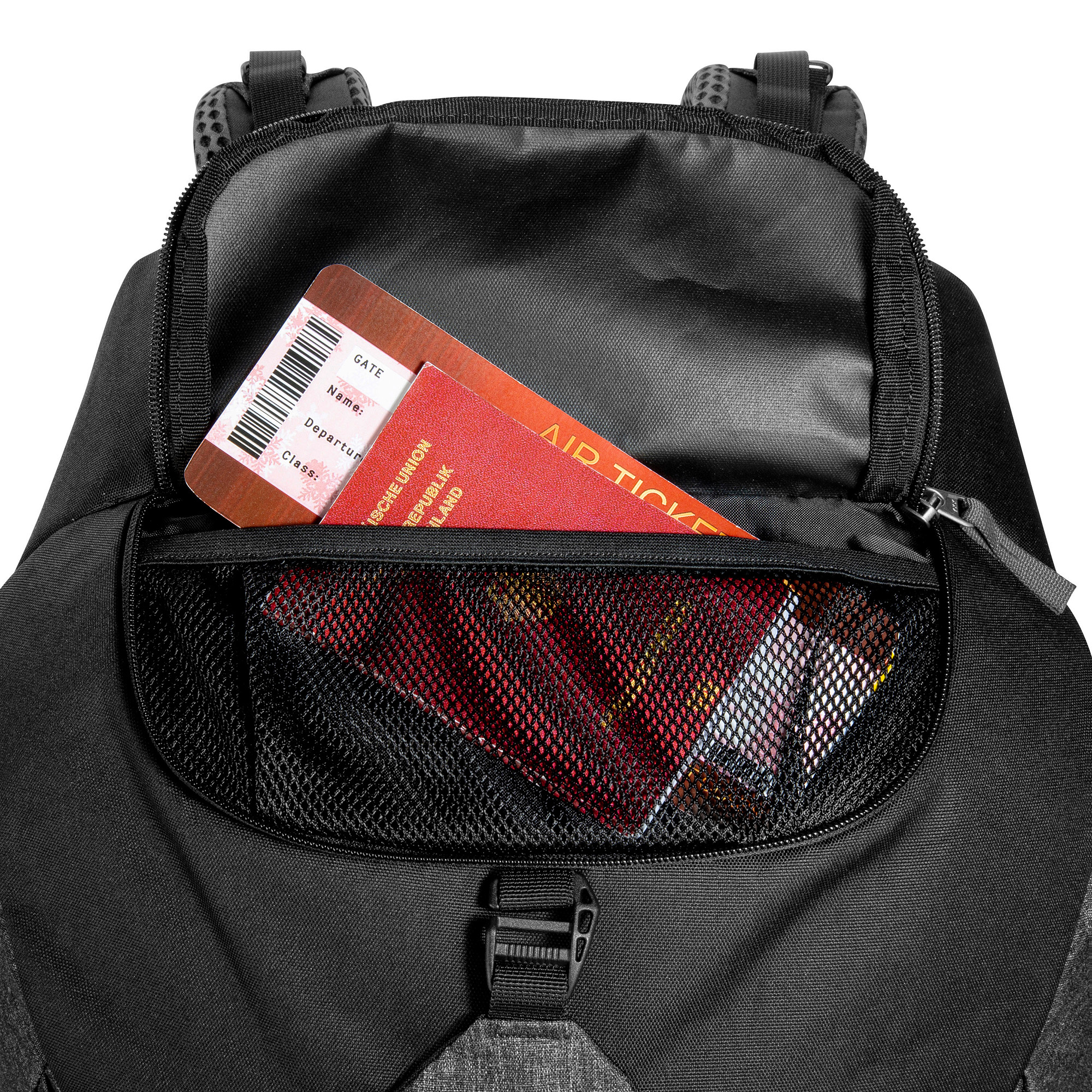 Tasche, Rucksack, Text, Tatonka Great Escape 60+15 black schwarz Reiserucksäcke - Detailansicht