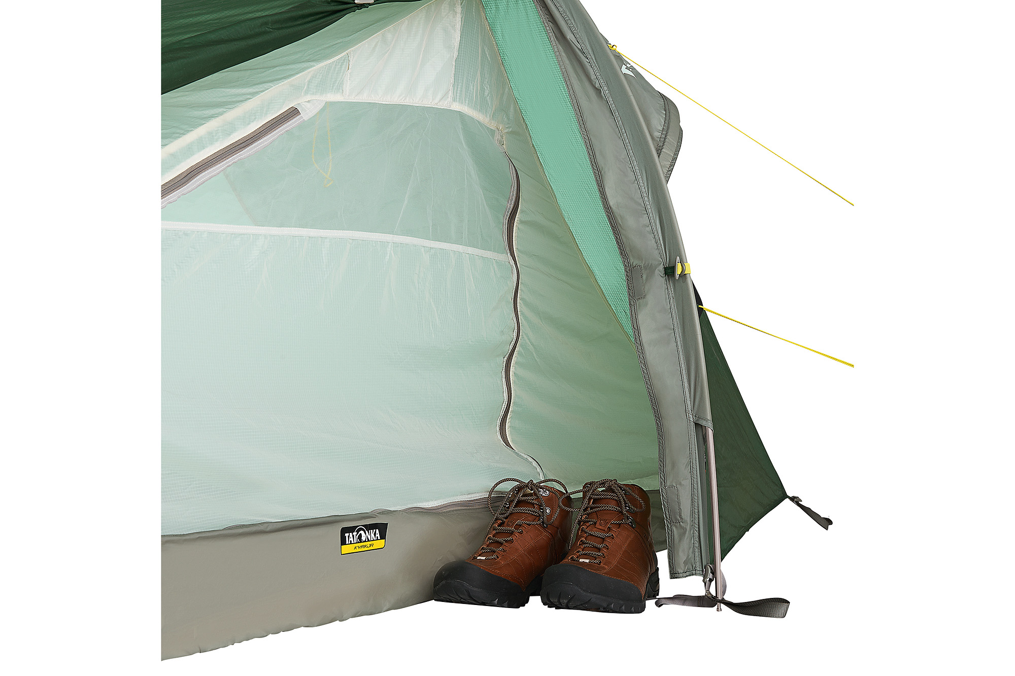 Zelt, Im Freien, Campen, Natur, Unterschlupf, Tatonka Kyrkja green grün 1-Personen-Zelte - Detailansicht