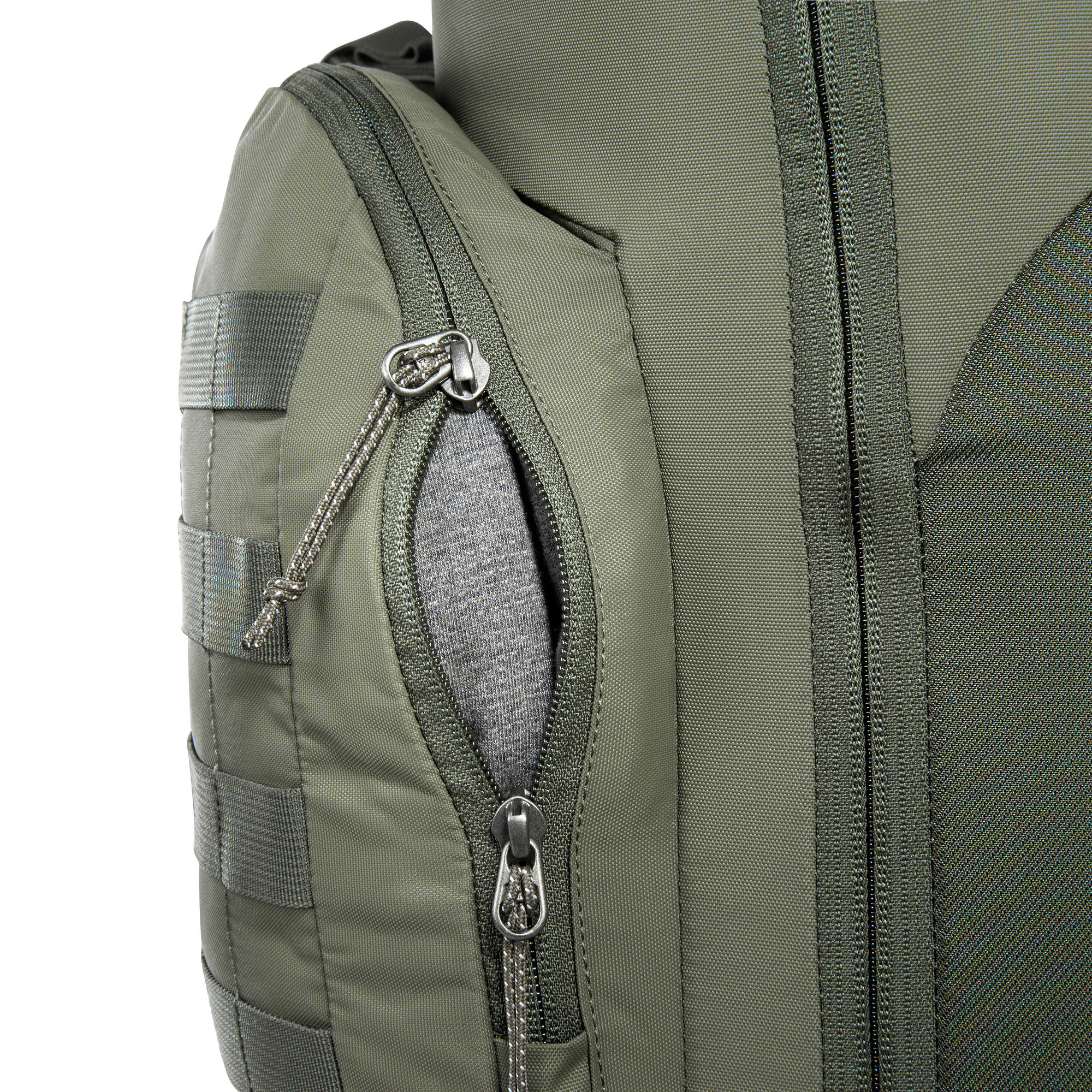 Tasche, Rucksack, Kleidung, Mantel, Jacke, Tatonka Akela 35 stone grey olive grau Trekkingrucksäcke - Detailansicht