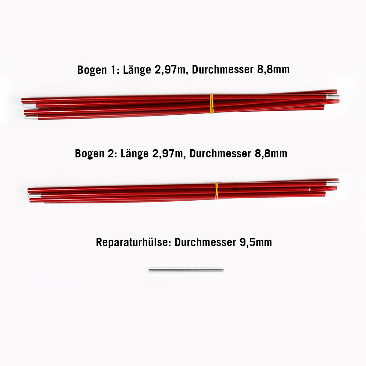 Tatonka Orbit 2 Gestängeset Zeltersatzteile - Ansicht seitlich-vorne