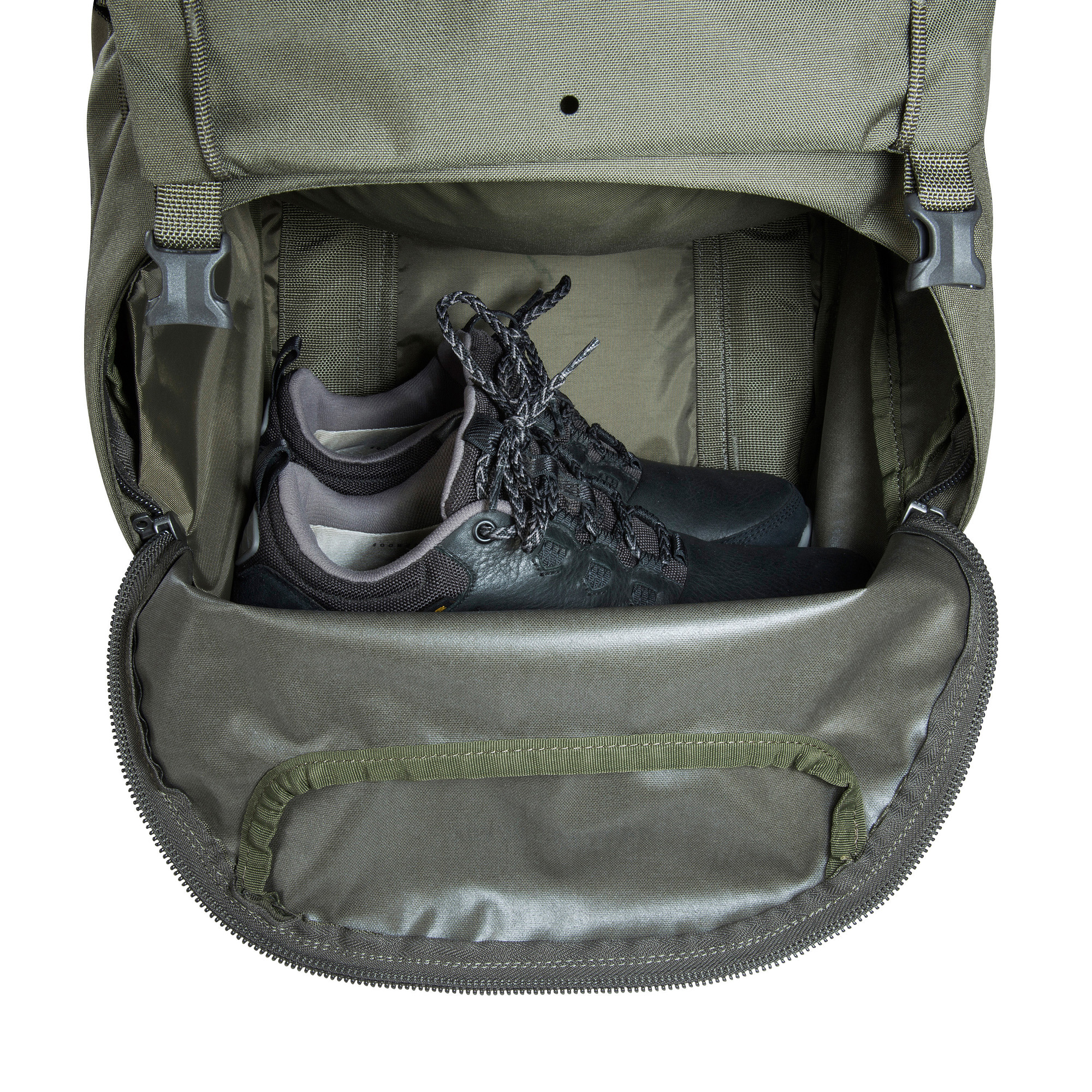 Bekleidung, Schuhwerk, Schuh, Tasche, Sneaker, Tatonka Yukon 70+10 BC stone grey olive grau Trekkingrucksäcke - Detailansicht