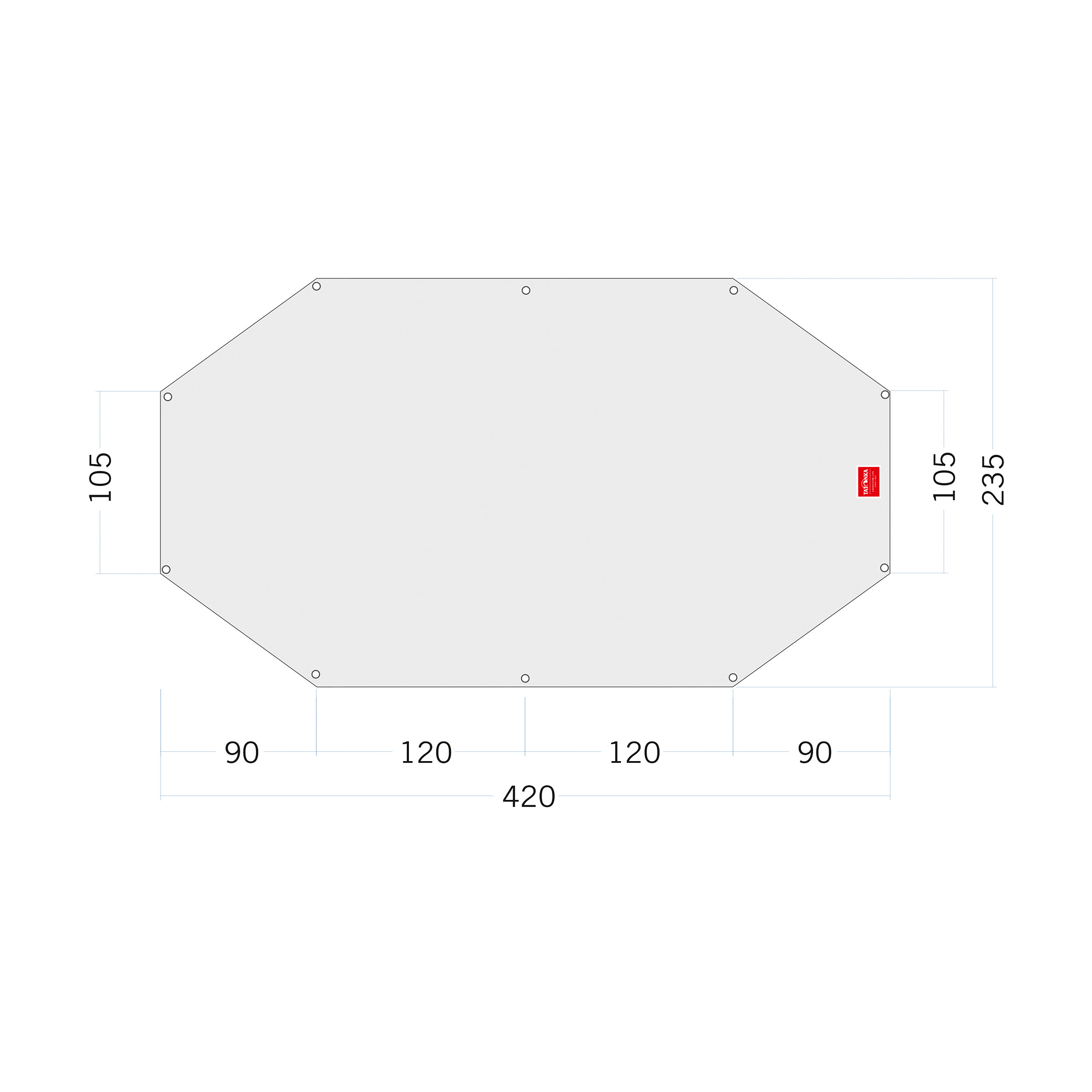 Oval, Tatonka Floor Sheet PE Buffin 4 Zeltunterlagen - Ansicht seitlich-vorne