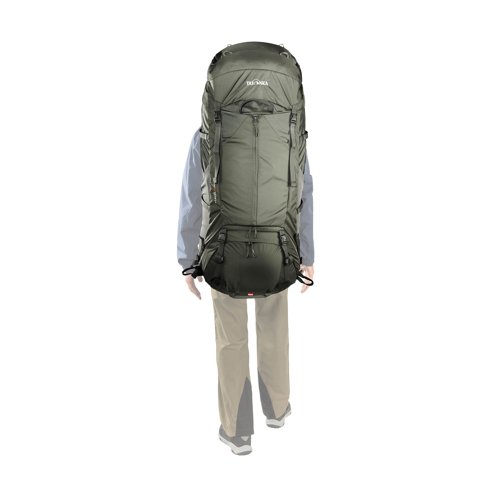 Tasche, Rucksack, Erwachsener, Mann, Person, Tatonka Yukon X1 85+10 stone grey olive grau Trekkingrucksäcke - Detailansicht