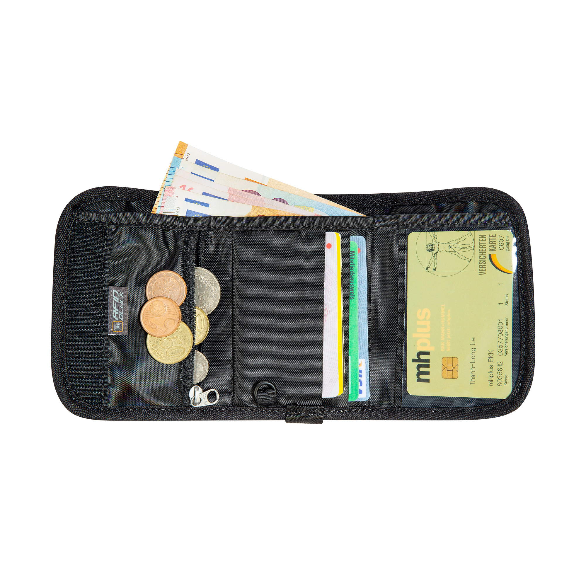 Zubehor, Erste Hilfe, Geldbörse, Tatonka Folder RFID Block black schwarz Geldbeutel - Detailansicht
