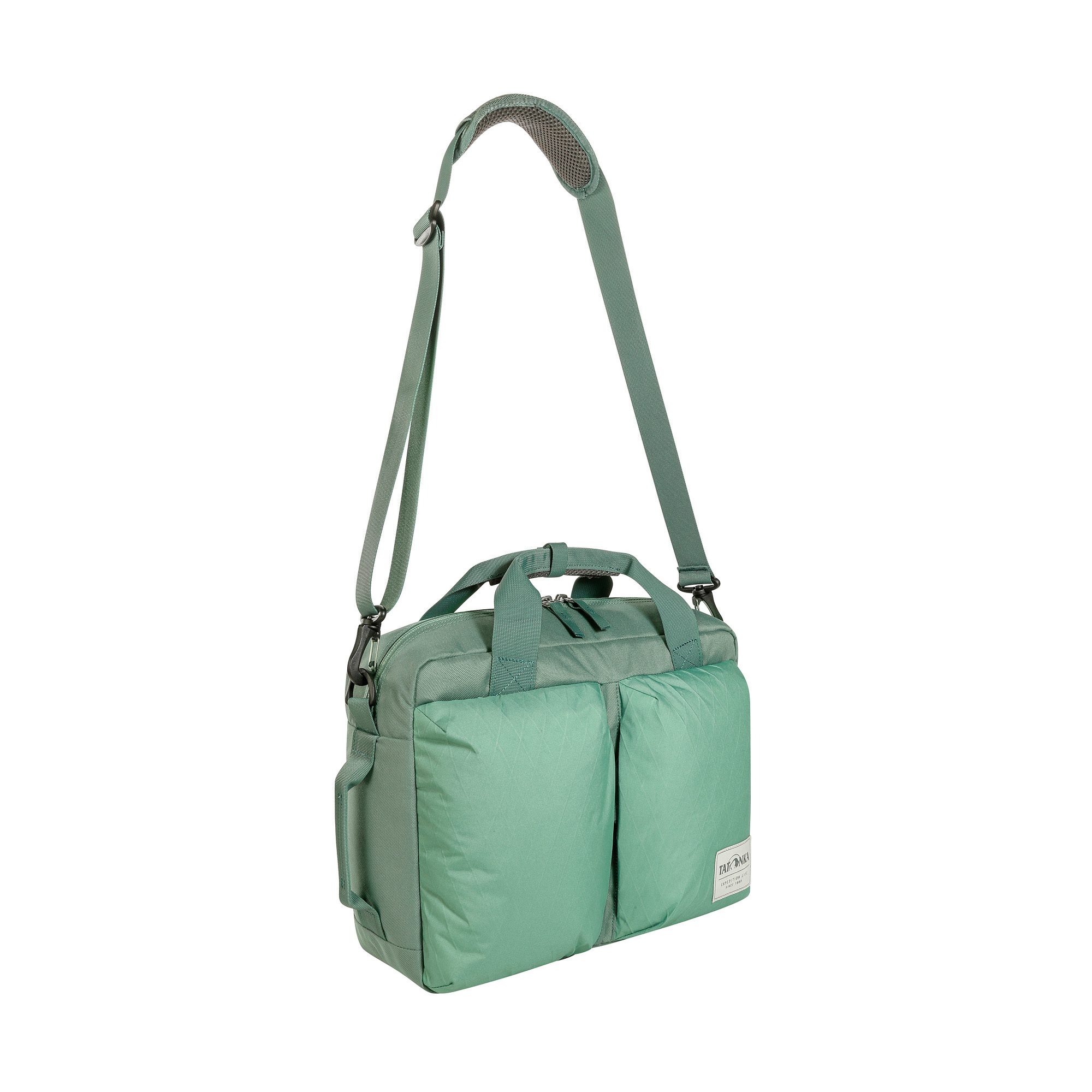 Zubehör, Tasche, Handtasche, Tragetasche, Tatonka Cross Body Bag XL sage green grün Umhängetaschen - Ansicht seitlich-vorne