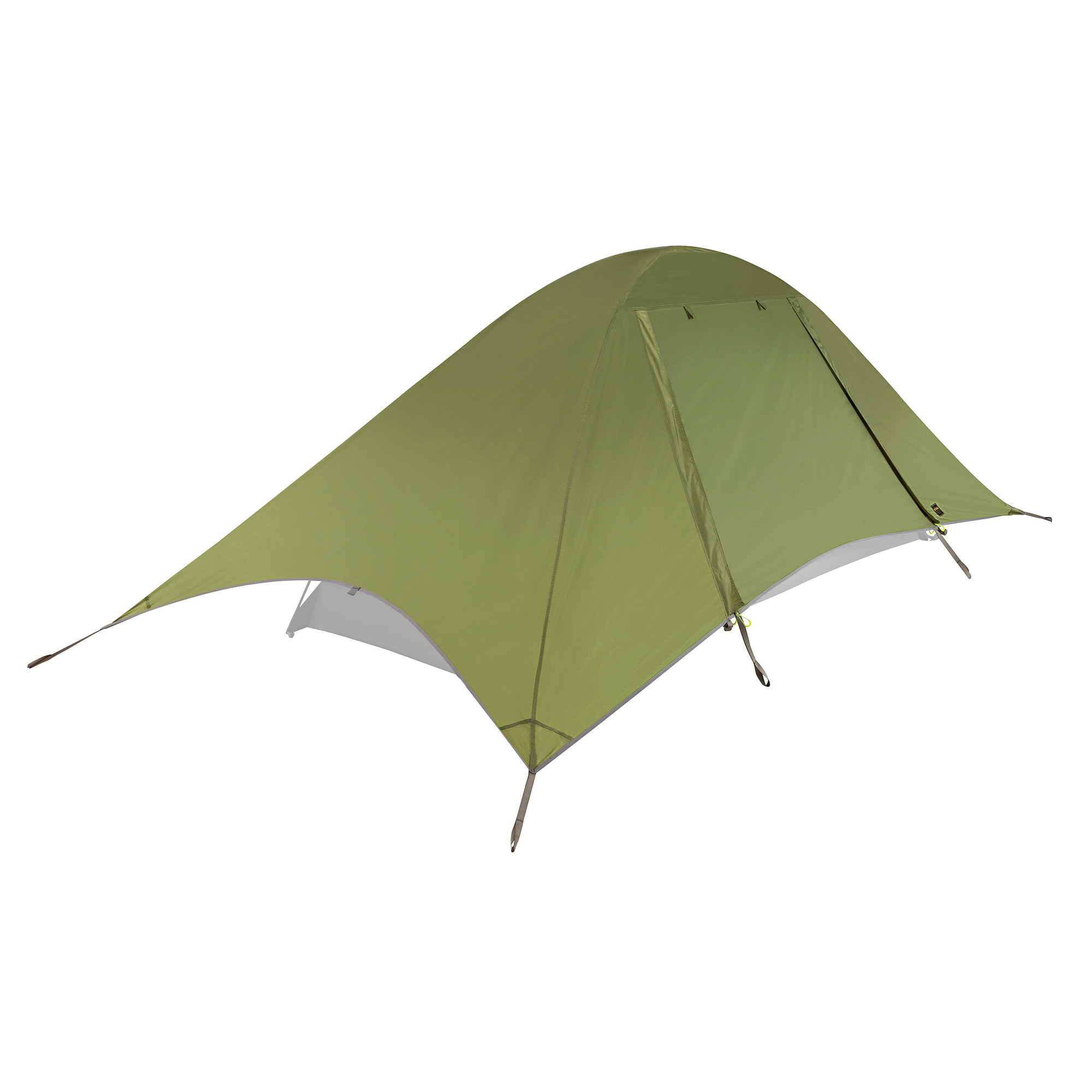 Zelt, Campen, Zelt in den Bergen, Natur, Draußen, Tatonka Double Moskito Dome Fly light olive grün 2-Personen-Zelte - Ansicht seitlich-vorne