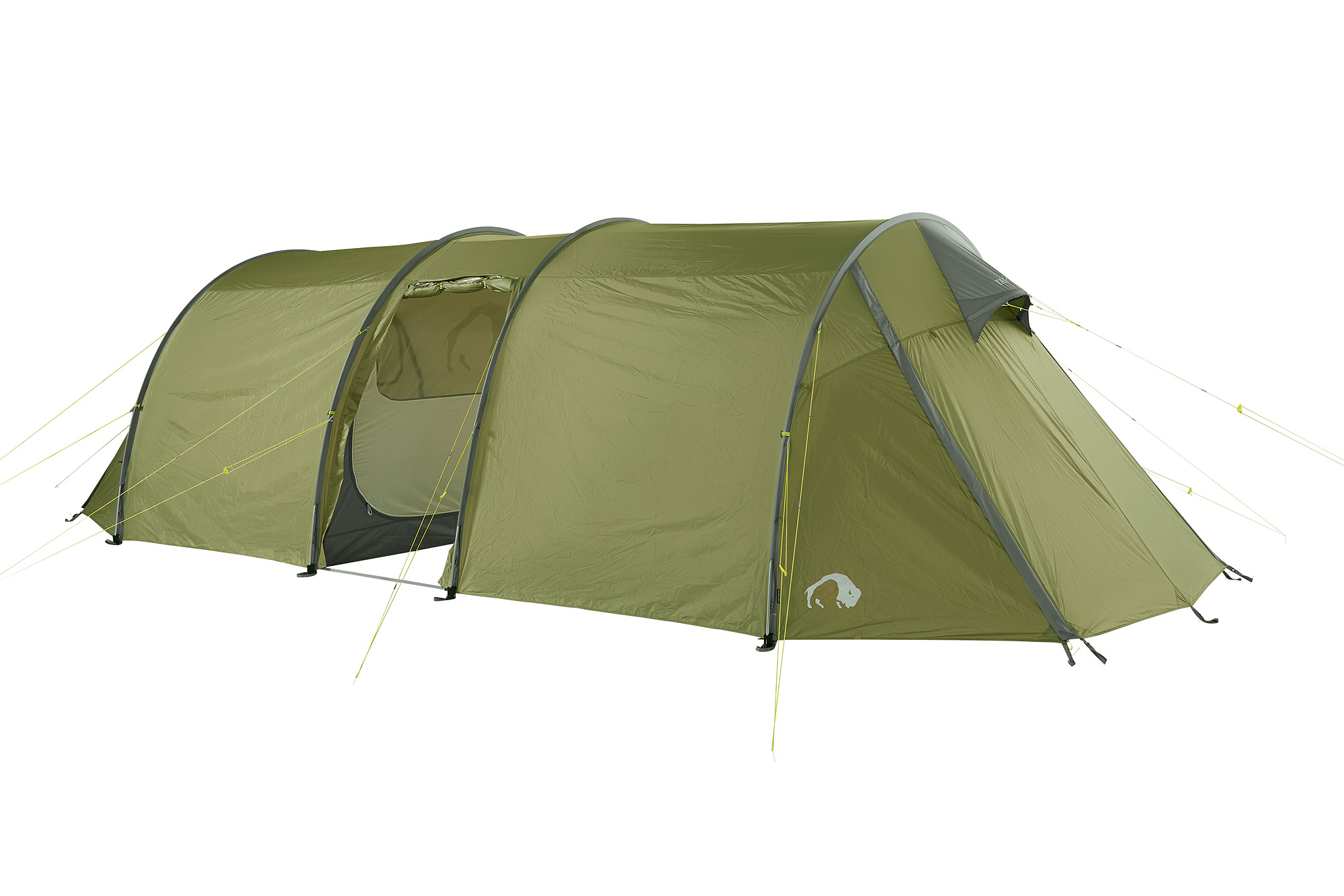 Zelt, Campen, Zelt in den Bergen, Natur, Draußen, Tatonka Alaska Family DLX light olive grün Familienzelte - Detailansicht