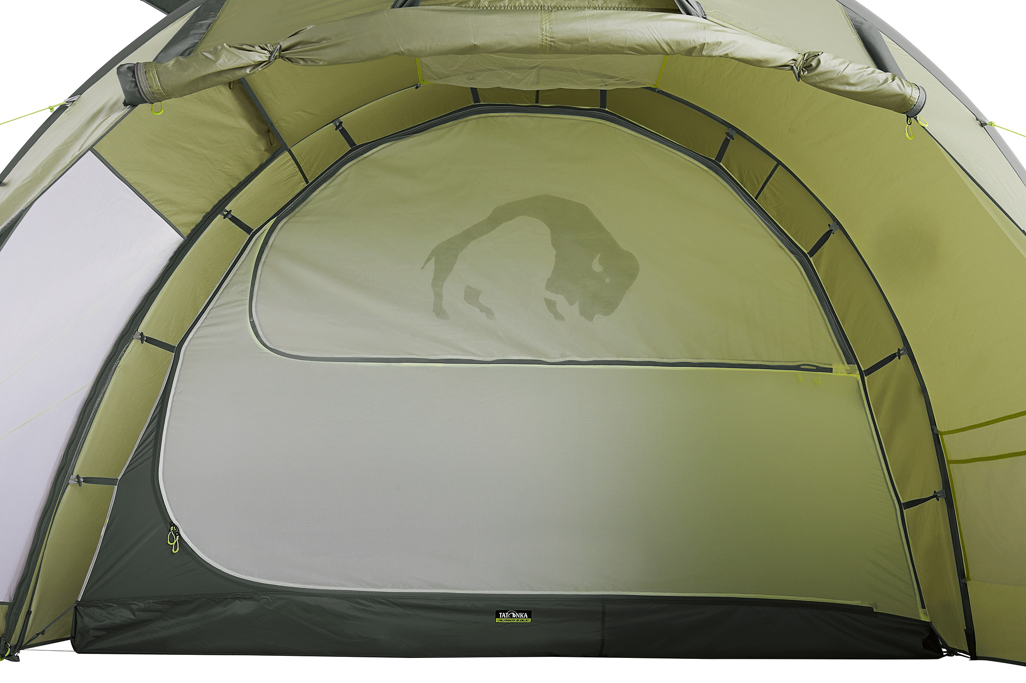 Zelt, Campen, Zelt in den Bergen, Natur, Draußen, Tatonka Alaska 3 DLX light olive grün 3-Personen-Zelte - Detailansicht