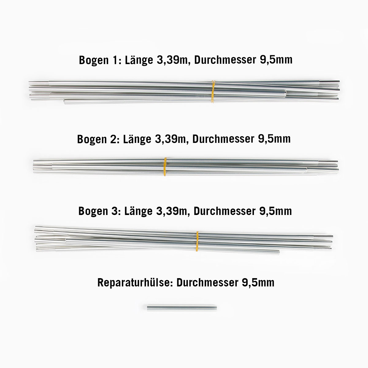Tatonka Alaska 3 Gestängeset Zeltersatzteile - Ansicht seitlich-vorne