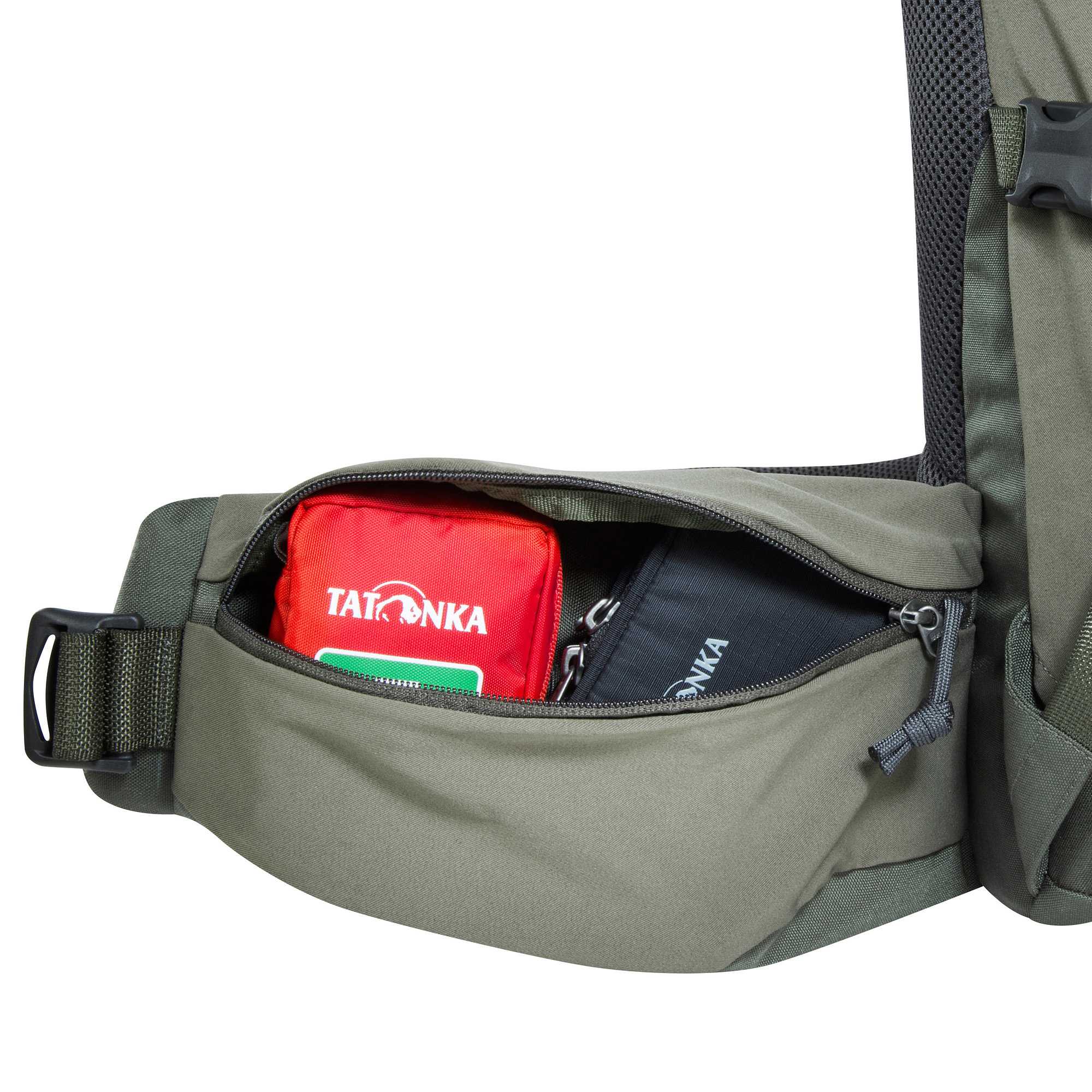 Tasche, Rucksack, Erste Hilfe, Tatonka Pyrox 45+10 BC stone grey olive grau Trekkingrucksäcke - Detailansicht