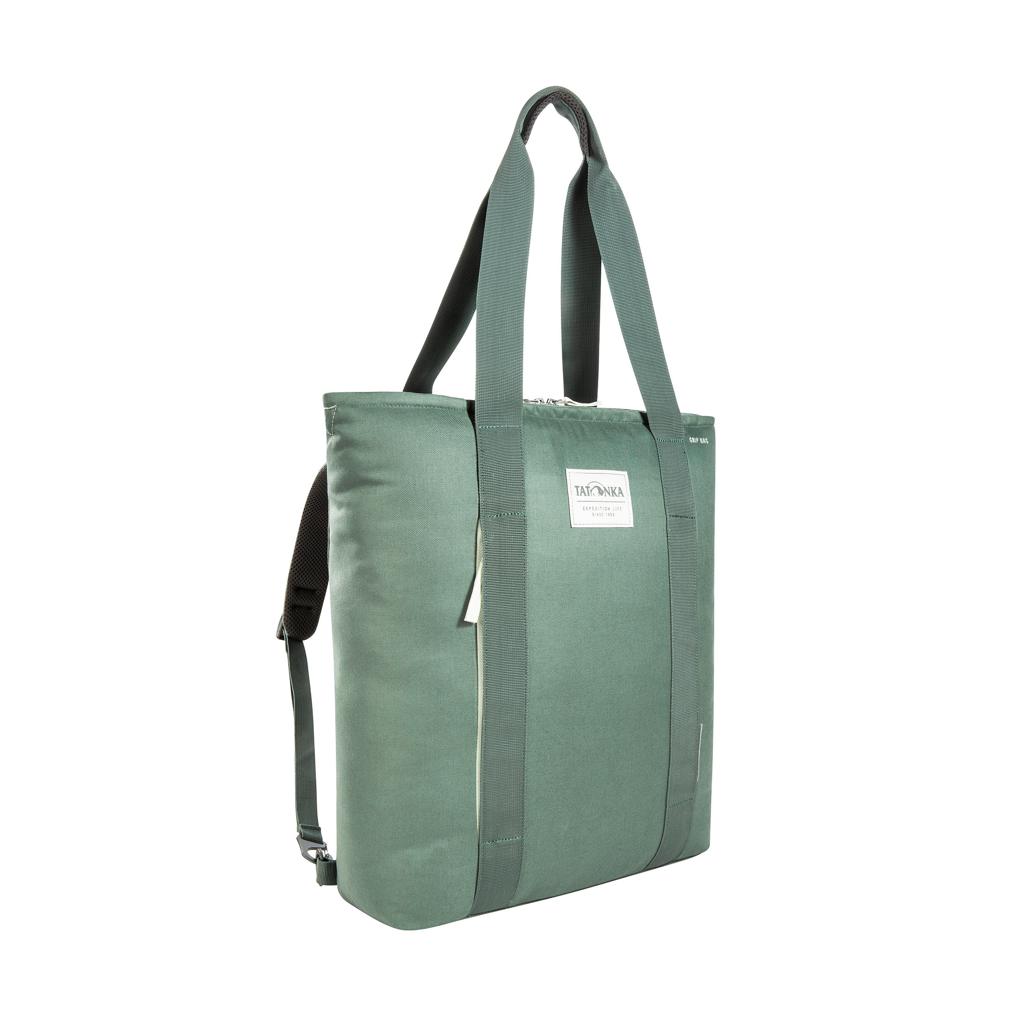 Tasche, Tragetasche, Leinwand, Zubehör, Handtasche, Tatonka Grip Bag Kapok sage green grün Umhängetaschen - Ansicht seitlich-vorne