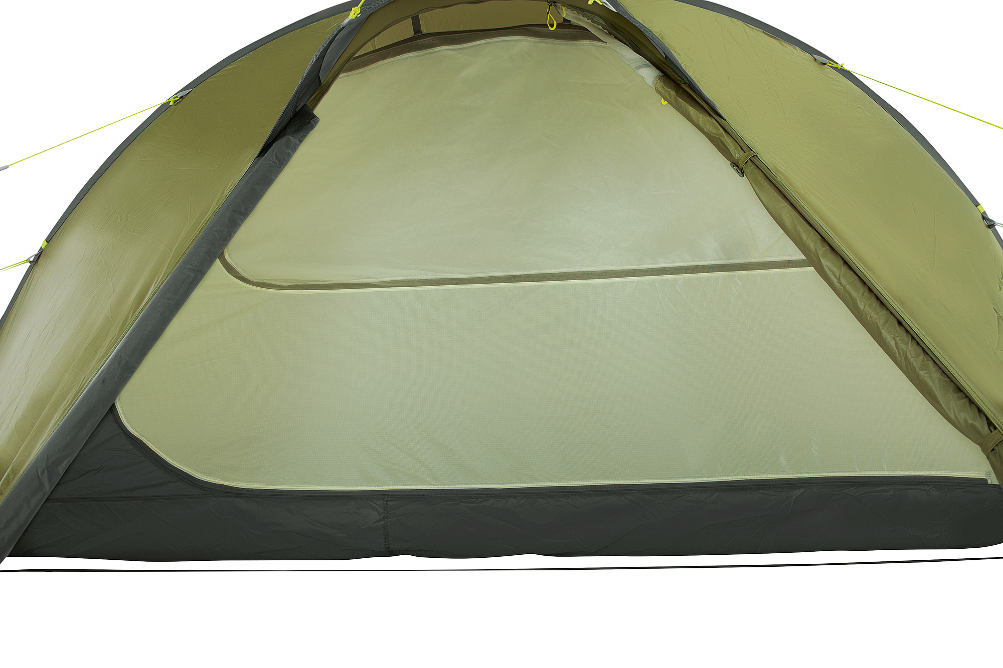 Zelt, Campen, Zelt in den Bergen, Natur, Draußen, Tatonka Buffin 4 light olive grün 4-Personen-Zelte - Detailansicht