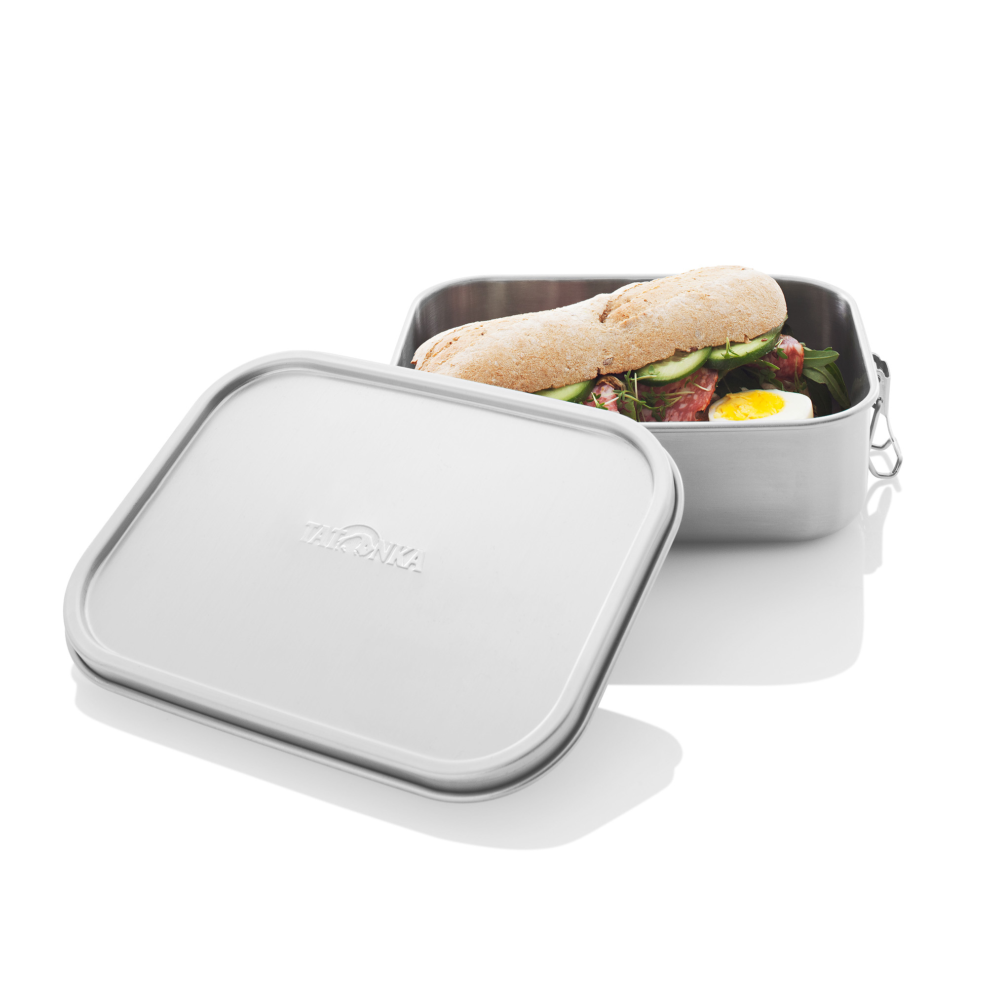 Essen, Mittagessen, Mahlzeit, Burger, Tatonka Lunch Box I 1000 Lock Brotboxen & Essensbehälter - Ansicht seitlich-vorne