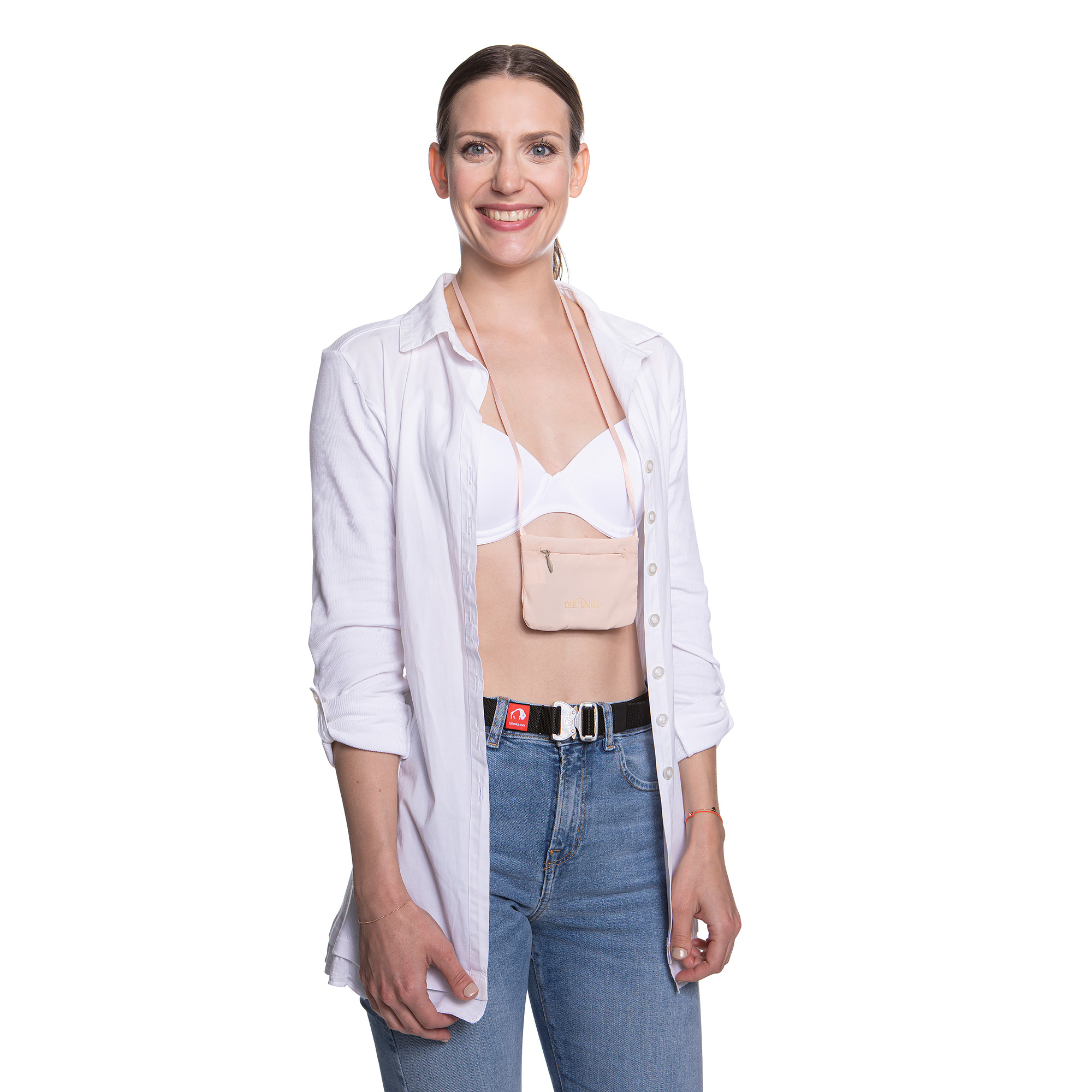 Mantel, Laborkittel, Blazer, Langarm, Bluse, Tatonka Soft ID Pocket nude rot Brustbeutel - Ansicht frontal-hinten