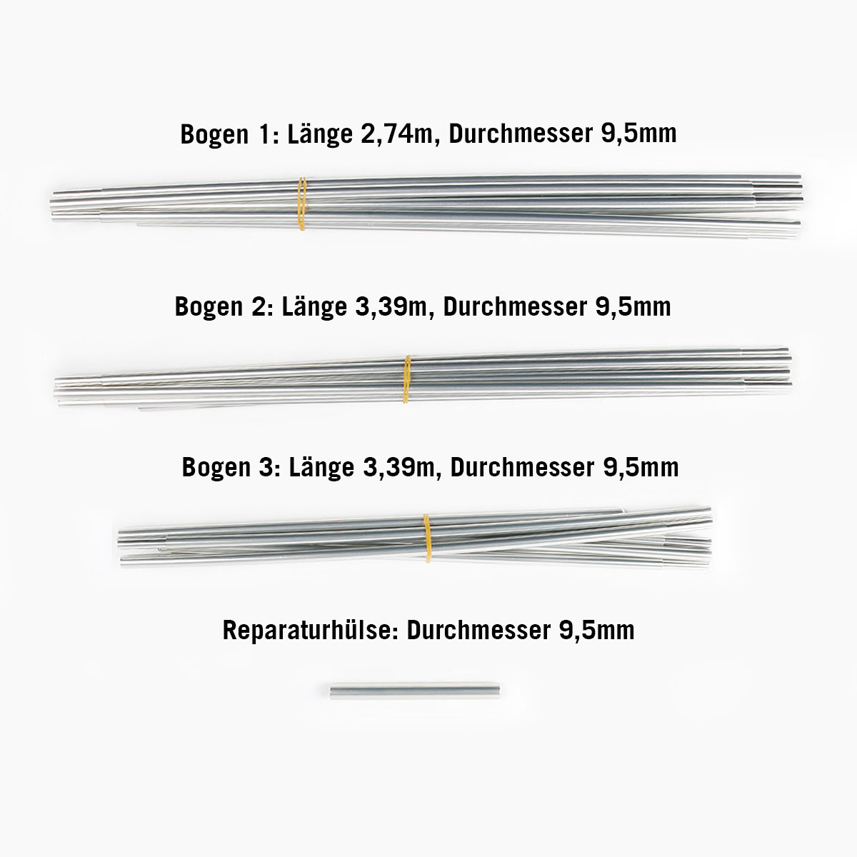 Tatonka Grönland 3 Gestängeset Zeltersatzteile - Ansicht seitlich-vorne